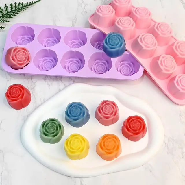 Alt view image 4 of 7 - Rose Silicone Mold, 2 Pack Rose Chocolate Mold 20 Cavity