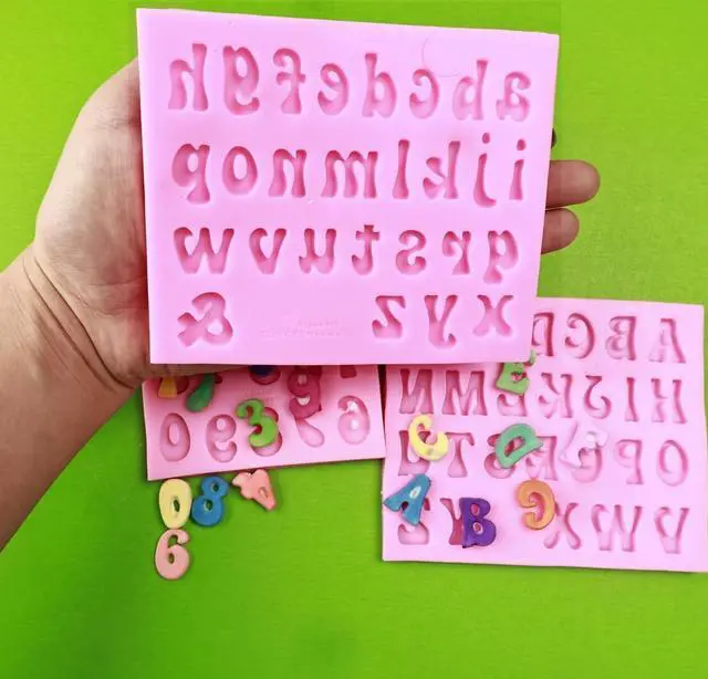 Alt view image 4 of 7 - Letters Molds and Numbers Molds, Silicone Fondant Mold Chocolate Molds, 0-9 Number and 26 Letters Silicone Molds for Baking Desserts and Cake Decoration (3 pack)