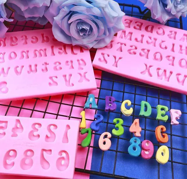 Alt view image 5 of 7 - Letters Molds and Numbers Molds, Silicone Fondant Mold Chocolate Molds, 0-9 Number and 26 Letters Silicone Molds for Baking Desserts and Cake Decoration (3 pack)