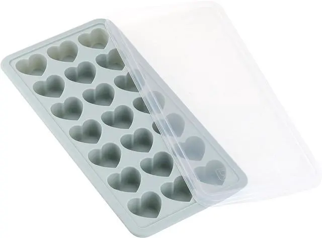 Main image of Heart Shaped Ice Cube Trays with Lid, Chocolate Mold, Easy Release Ice Trays, 21-Cavity Silicone Heart Molds for Ice Cubes, Gelatine, Baking and Candy