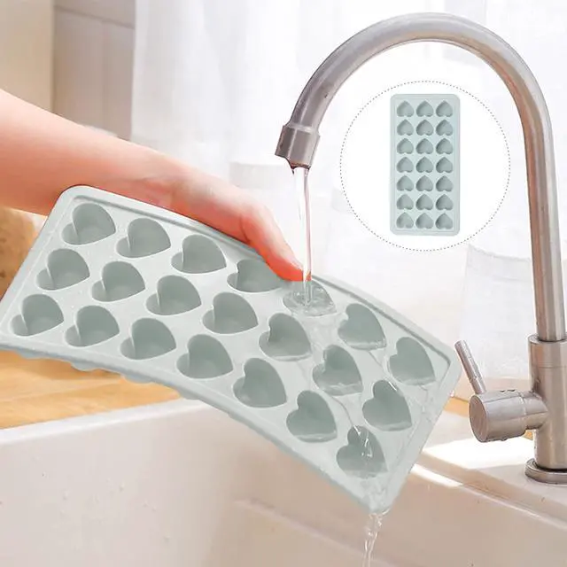 Alt view image 7 of 7 - Heart Shaped Ice Cube Trays with Lid, Chocolate Mold, Easy Release Ice Trays, 21-Cavity Silicone Heart Molds for Ice Cubes, Gelatine, Baking and Candy