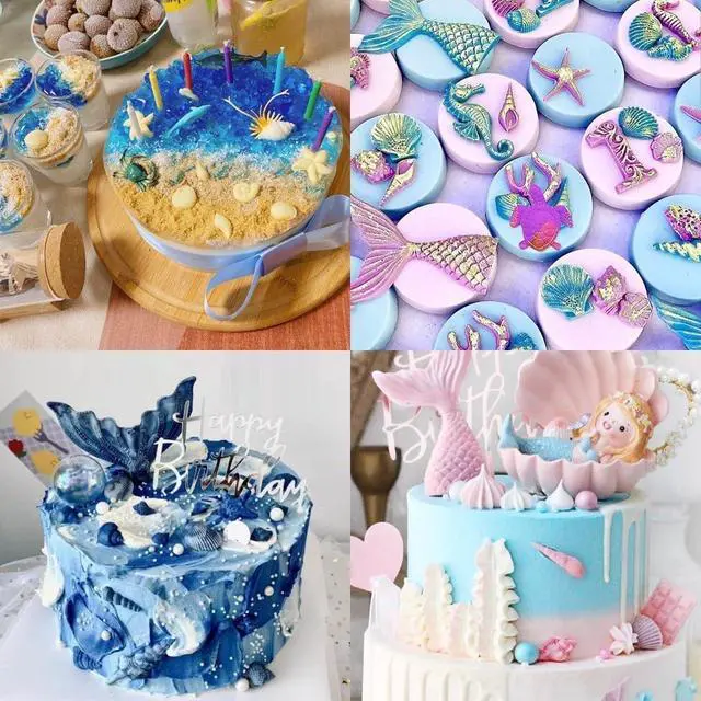 Alt view image 5 of 7 - Marine Theme Cake Fondant Silicone Mold Seashell Sea Turtle Chocolate Molds 4PCS