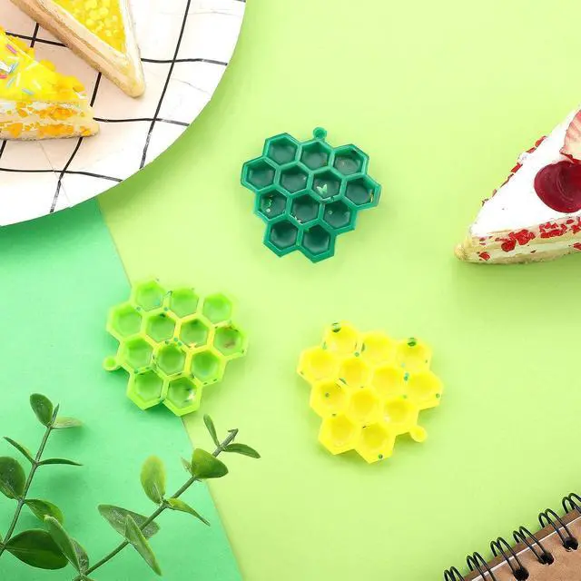 Alt view image 5 of 6 - 4 Pieces Silicone Honeycomb Bee Molds Beehive Fondant Mold Cake Cupcake Decorating DIY Chocolate Bee Hive Moulds Kitchen Baking Epoxy Resin Molds for Candy, Cake, Sugar Crafts, Grey and Translucent