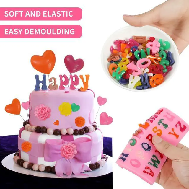 Alt view image 4 of 7 - MUYIYAMEI Letter Silicone Mold Alphabet Number Molds Rose Heart Shape Cake Mould for Gummy Baking Candy Making Chocolate Molds Sugar for DIY Crafts Candy Desserts Cupcake Decoration
