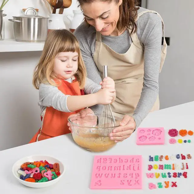 Alt view image 7 of 7 - MUYIYAMEI Letter Silicone Mold Alphabet Number Molds Rose Heart Shape Cake Mould for Gummy Baking Candy Making Chocolate Molds Sugar for DIY Crafts Candy Desserts Cupcake Decoration