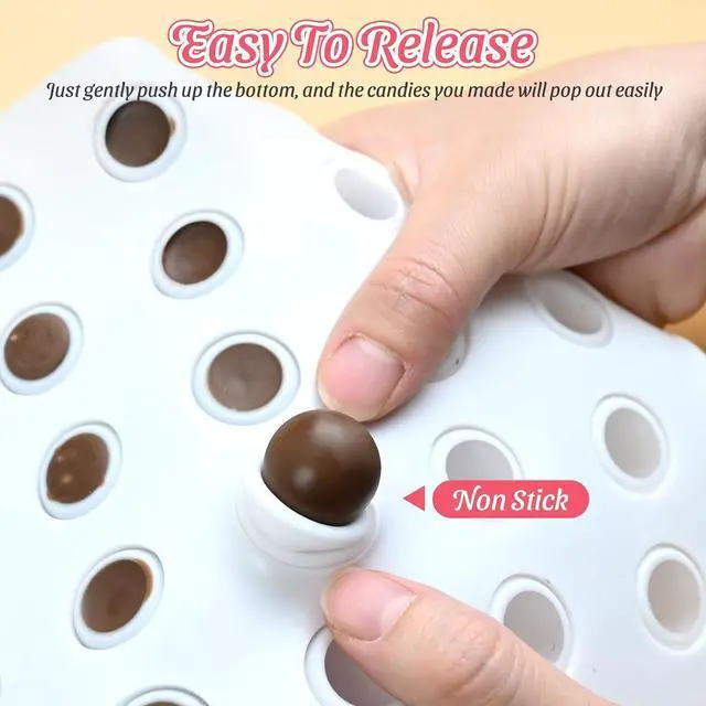 Alt view image 5 of 6 - Small Chocolate Molds, 35-Cavity Silicone Semi-Sphere Candy Molds