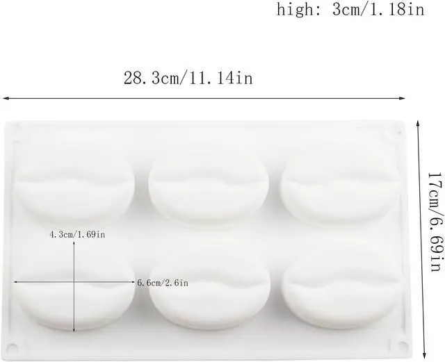 Alt view image 5 of 7 - 6 Cavity Coffee Bean Silicone Chocolate Molds