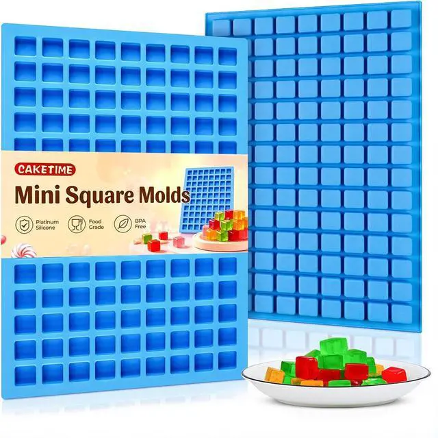 Main image of Square Silicone Candy Molds - Mini Silicone Molds for Hard Candy, Chocolate, Gummy, Caramel, Ganache, Ice Cubes (2)