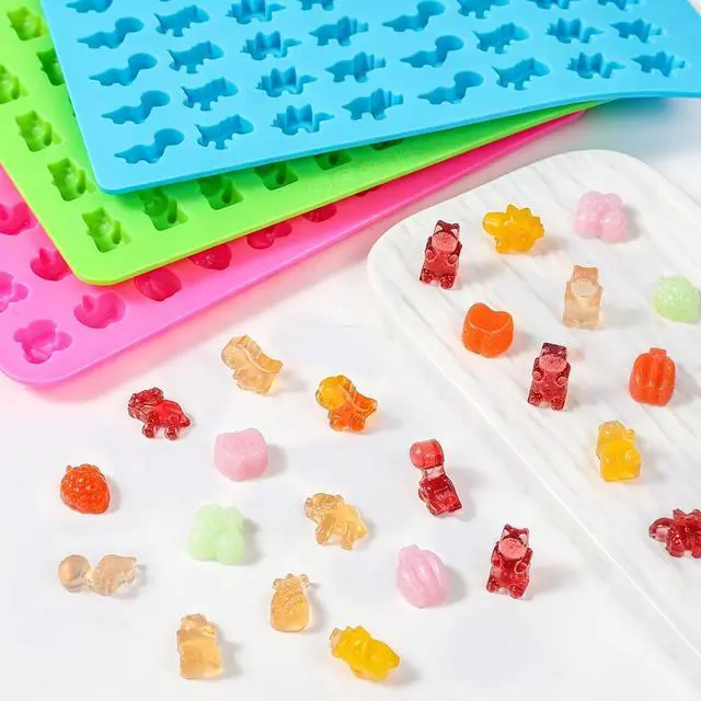 Alt view image 2 of 7 - Gummy Candy Molds with 2pcs Droppers, Silicone Chocolate Molds 3 Pack