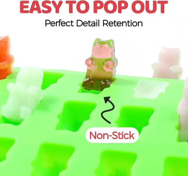 Alt view image 5 of 7 - Gummy Candy Molds with 2pcs Droppers, Silicone Chocolate Molds 3 Pack