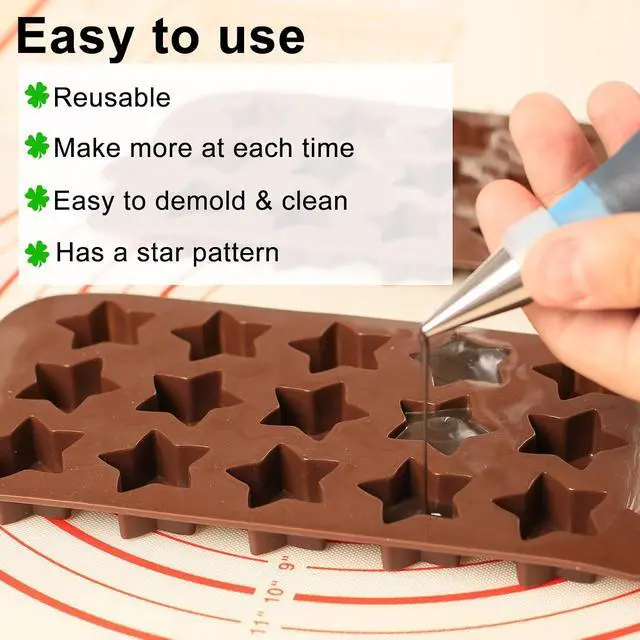 Alt view image 3 of 7 - Small Star Silicone Molds, 15 Cavities Star Chocolate Molds for Candy/Gummy/Jelly/Fruit Snack, Mini 3D Stars Mold for Wax Melt/Resin, 2 Pcs