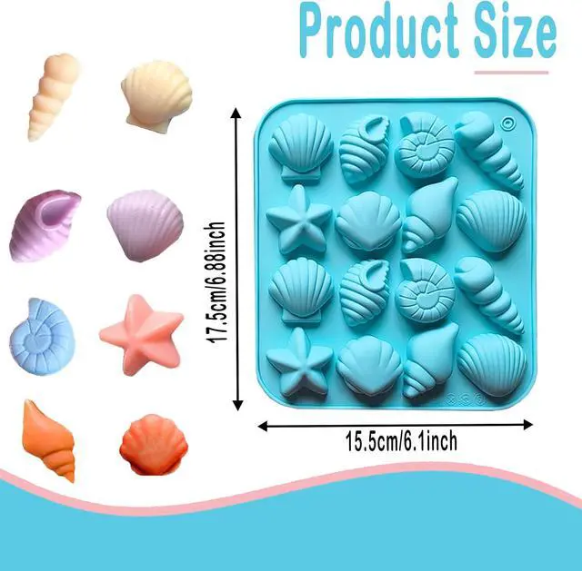 Alt view image 2 of 7 - 2PCS Seashell Chocolate Molds Shell Mold Ocean Theme Mold Beach Themed Candy Molds for Candy Chocolate Cake Decorations