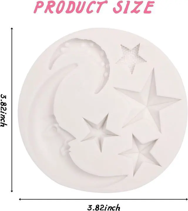 Alt view image 2 of 7 - Moon Stars Silicone Fondant Molds Chocolate Candy Baking Molds for Gumpaste Sugarcraft Tool Cake Decorating Tools Epoxy Resin DIY Polymer Clay