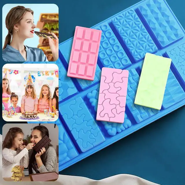 Alt view image 3 of 7 - 2026New 1inch Deep Small Chocolate Bar Mold for Mini Dubai, 2Pcs Candy Silicone Molds for Dubai Pistachio