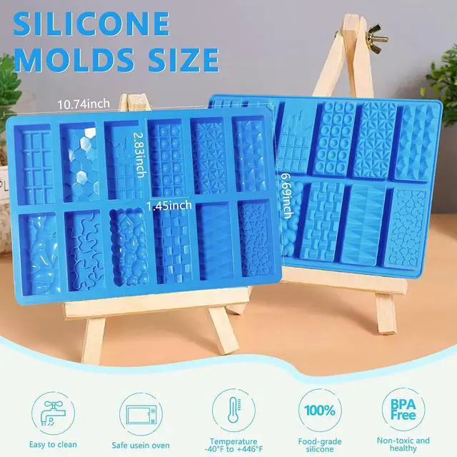 Alt view image 5 of 7 - 2026New 1inch Deep Small Chocolate Bar Mold for Mini Dubai, 2Pcs Candy Silicone Molds for Dubai Pistachio