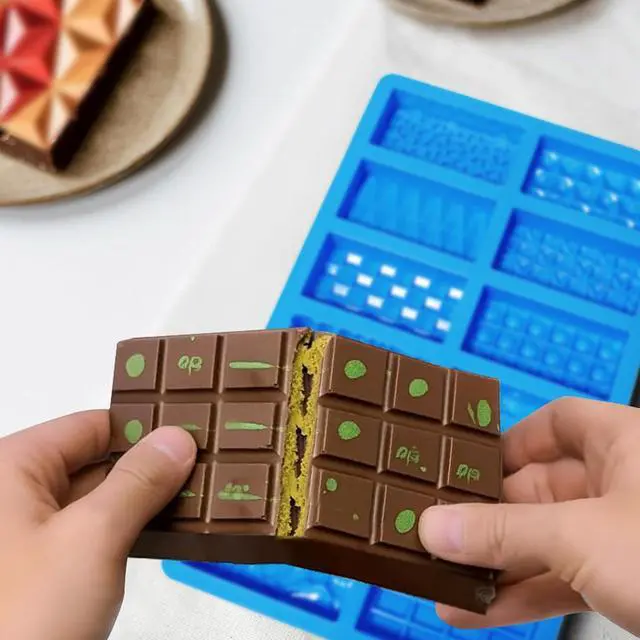 Alt view image 6 of 7 - 2026New 1inch Deep Small Chocolate Bar Mold for Mini Dubai, 2Pcs Candy Silicone Molds for Dubai Pistachio