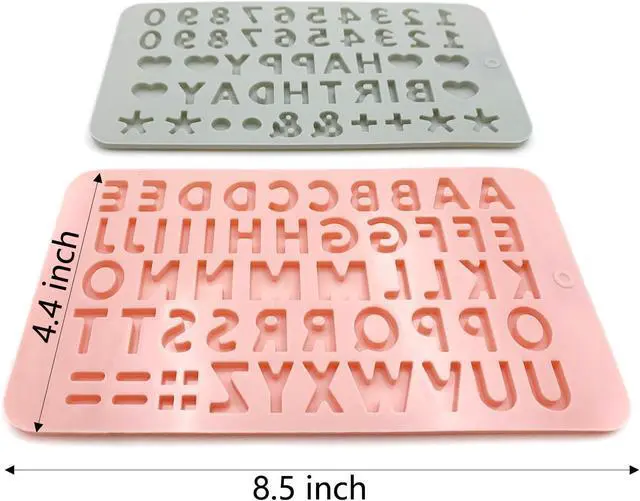 Alt view image 2 of 7 - 2PCS Reusable Silicone Letter & Number Molds | Non-Stick Baking Tools for Chocolate, Cake, Soap | Dishwasher & Oven Safe (-40°C to 230°C)