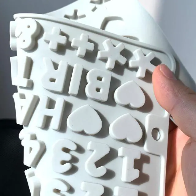 Alt view image 5 of 7 - 2PCS Reusable Silicone Letter & Number Molds | Non-Stick Baking Tools for Chocolate, Cake, Soap | Dishwasher & Oven Safe (-40°C to 230°C)