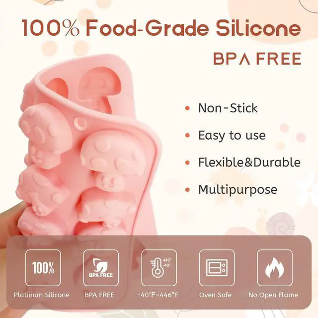 Alt view image 4 of 6 - 2PCS Mushroom Silicone Mold - 16 Cavity 3D Cute Mushroom Gummy Molds