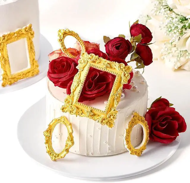 Alt view image 6 of 7 - JOERSH Baroque Frame Silicone Fondant Mold, 4Pcs