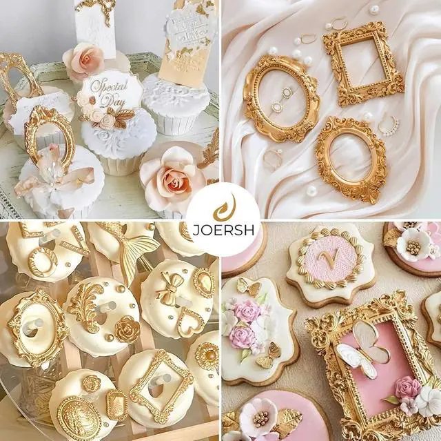 Alt view image 7 of 7 - JOERSH Baroque Frame Silicone Fondant Mold, 4Pcs