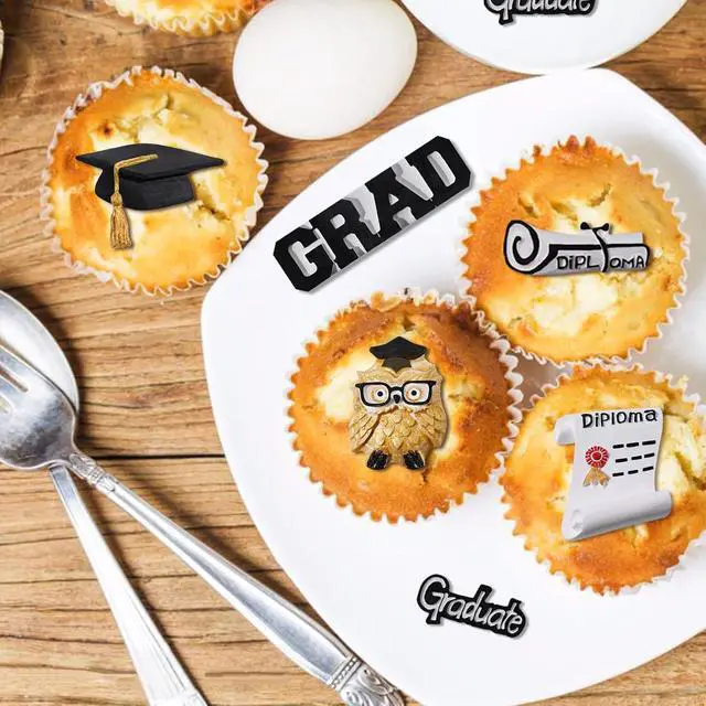 Alt view image 7 of 7 - Graduation Molds Silicone, Graduation Fondant Molds With Owl Grad Cap Diploma Scroll Silicone Molud For Chocolate Candy Cookie Cupcake Cake Decoration for 2025 Graduation Celebration