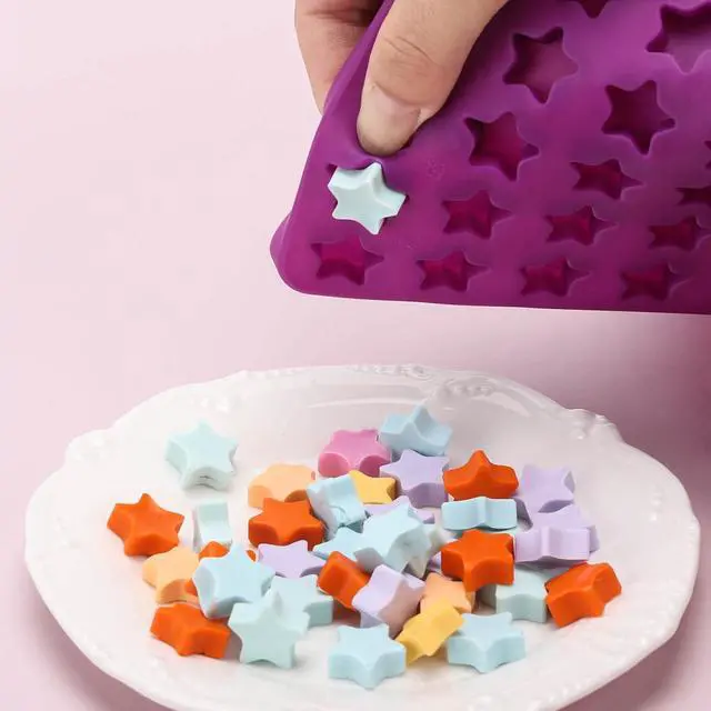 Alt view image 3 of 6 - 112 Cavity Mini Star Silicone Molds Fun Shaped Chocolate Molds for Homemade Dog Training Treats, Gummies, Candy, Chocolate Chips,Biscuits