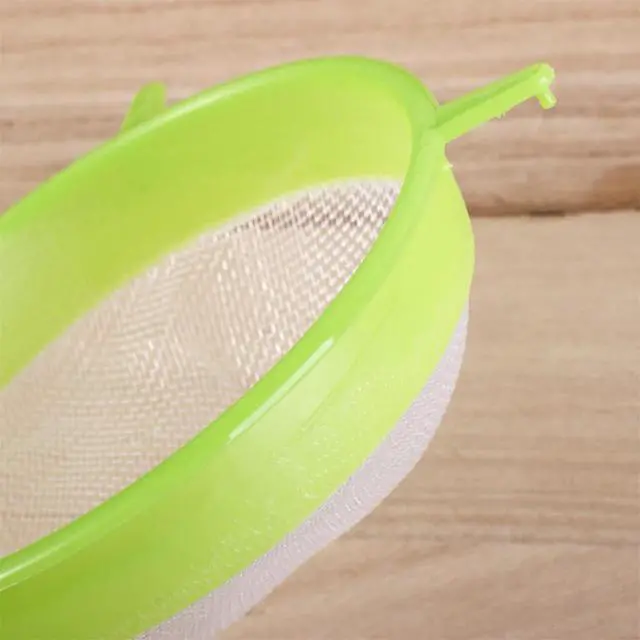 Alt view image 4 of 7 - Flour Sifter with Long Handle, 3 Pcs/Set Green Plastic Hangable Flour Colander Powder Filter Strainer Fine Mesh Colander Coffee Filter Tea Strainer, Strainers and Colanders Food Strainers