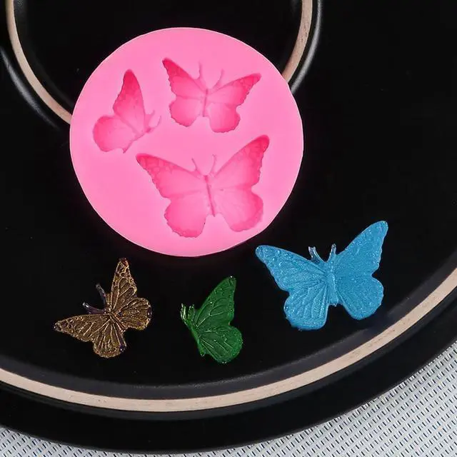 Alt view image 3 of 7 - 4 Pcs Butterfly Silicone Molds Mini Butterfly Fondant Mold Cute Soap Epoxy Resin Mold Sugarcraft Candy Chocolate Molds for Sugarcraft Cake Decorating