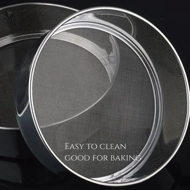 Alt view image 6 of 7 - 1Pcs 8"Flour Sieve Stainless Steel Round With 40 Mesh Flour Sifter For Baking