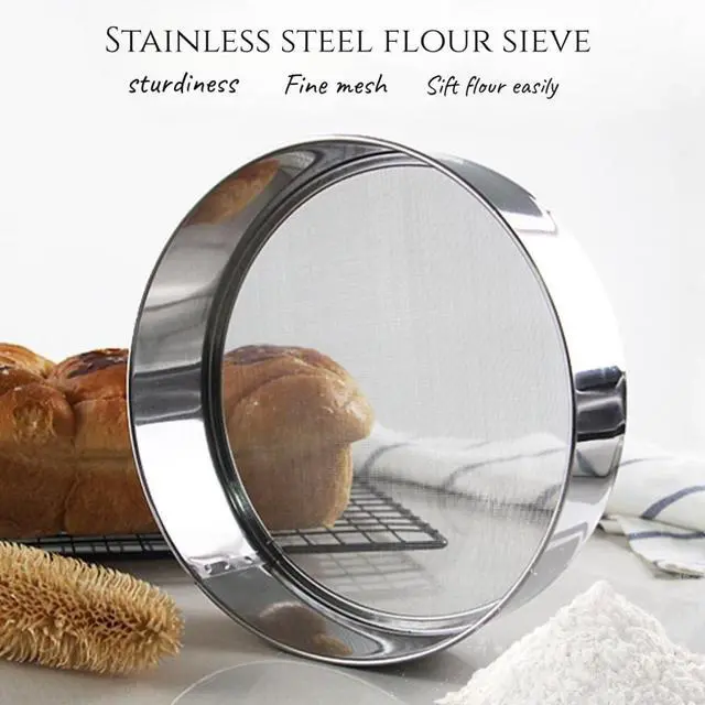 Alt view image 7 of 7 - 1Pcs 8"Flour Sieve Stainless Steel Round With 40 Mesh Flour Sifter For Baking