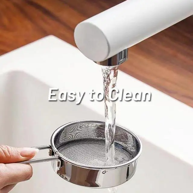 Alt view image 3 of 7 - 1 Pc Sliver Flour Sifter Fine Mesh Round Stainless Steel Strainer with Long Handle Cocoa Matcha Powder Filter Spoon,Mini Flour Sifter Drainer for Baking