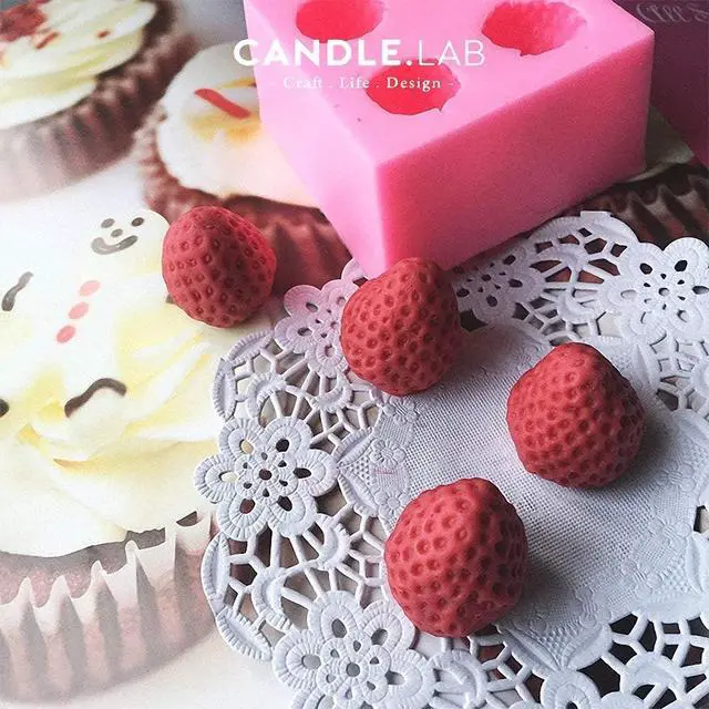Alt view image 4 of 7 - 3Pcs/Set 3D Mini Strawberry, Raspberry & Blueberry Silicone Fondant Molds Soap Candle Mulberry Wax Melts Molds Berries Chocolate Candy Mold for Cake Cupcake Topper Decoration