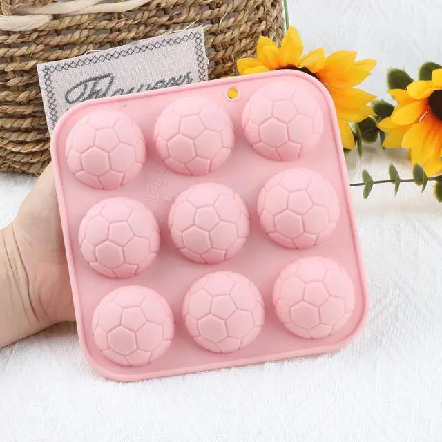 Alt view image 6 of 7 - 9 Cavity Soccer Ball Silicone Chocolate Molds
