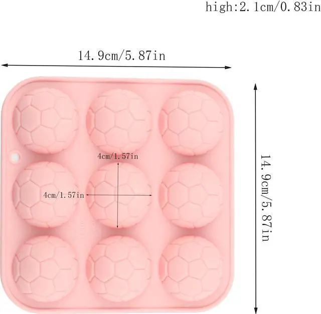 Alt view image 5 of 7 - 9 Cavity Soccer Ball Silicone Chocolate Molds
