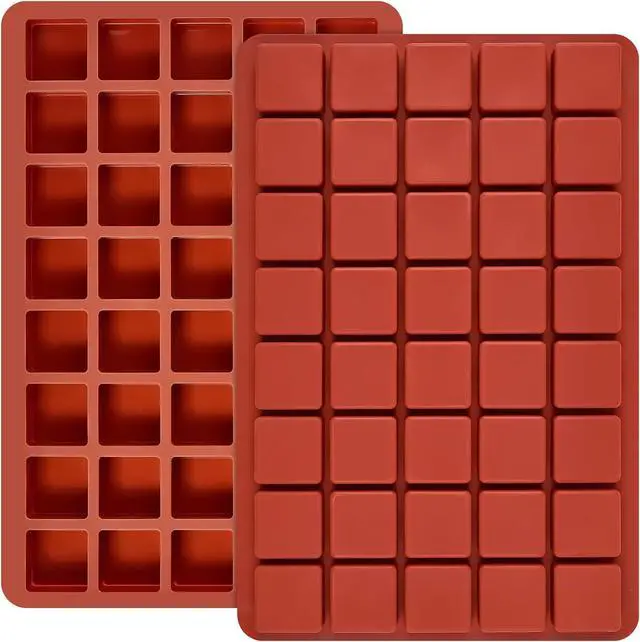 Main image of Puyeipt Mini Square Silicone Candy Molds, 2 Pack, 80 Cavities