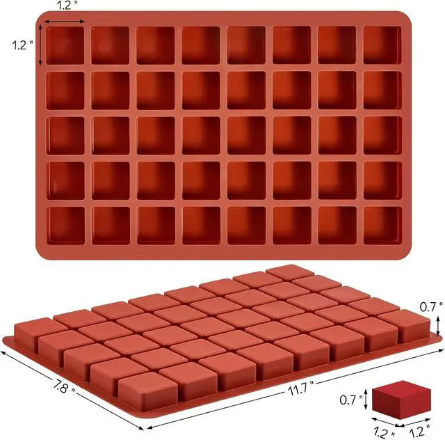Alt view image 2 of 7 - Puyeipt Mini Square Silicone Candy Molds, 2 Pack, 80 Cavities