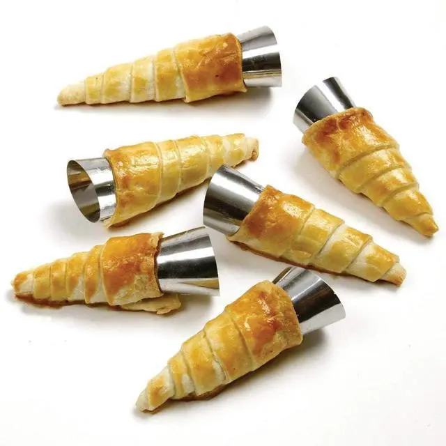 Alt view image 7 of 7 - 10 Pack Large Cream Horn Forms 5-inch, Non-stick Horns Pastry Mould Croissant Baking Forms for Baking Croissants Bead, Chocolate Croissant, Brioche Rolls, Ice Cream Cone Party Dessert
