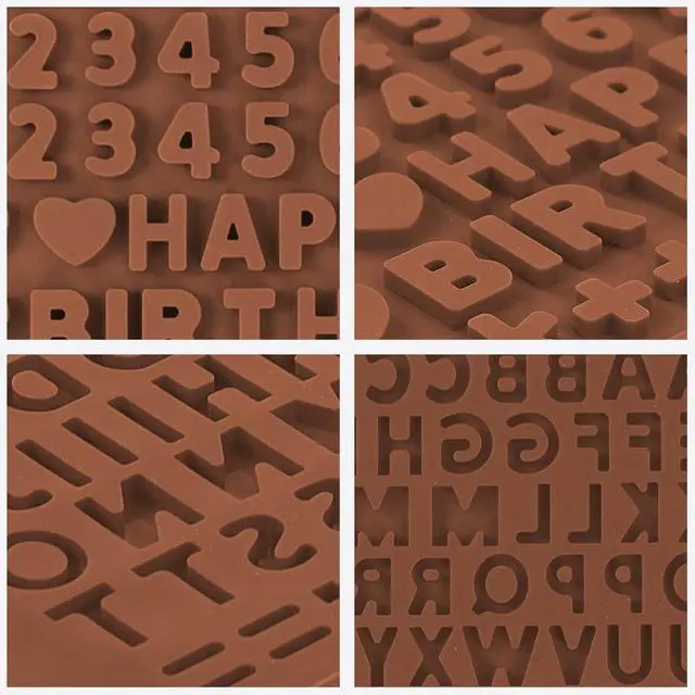 Alt view image 5 of 7 - 4 PCS Silicone Chocolate Molds, Silicone Letter Molds and Number Chocolate Mold with Happy Birthday Cake Decorations Symbols, Candy & Chocol Mold for Cookie Ice Candy (4 Letter Moulds)