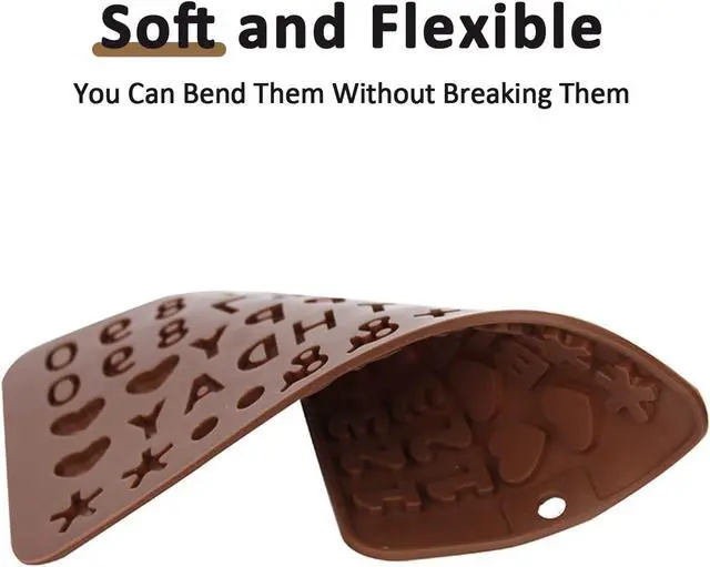 Alt view image 7 of 7 - 4 PCS Silicone Chocolate Molds, Silicone Letter Molds and Number Chocolate Mold with Happy Birthday Cake Decorations Symbols, Candy & Chocol Mold for Cookie Ice Candy (4 Letter Moulds)