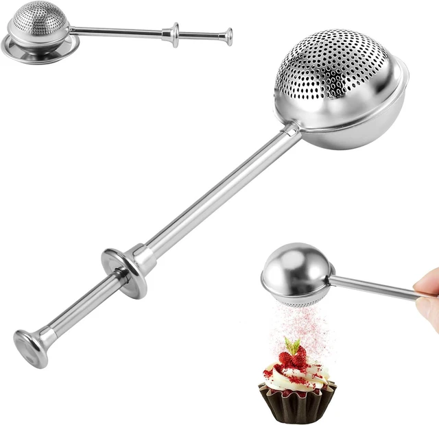 Main image of Flour Duster for Baking, 1 PCS Flour Sifter for Baking Powdered Sugar Shaker Duster, 304 Stainless Steel Dusting Wand Sprinkler and ToolsSpices and Tea Strainers (1)