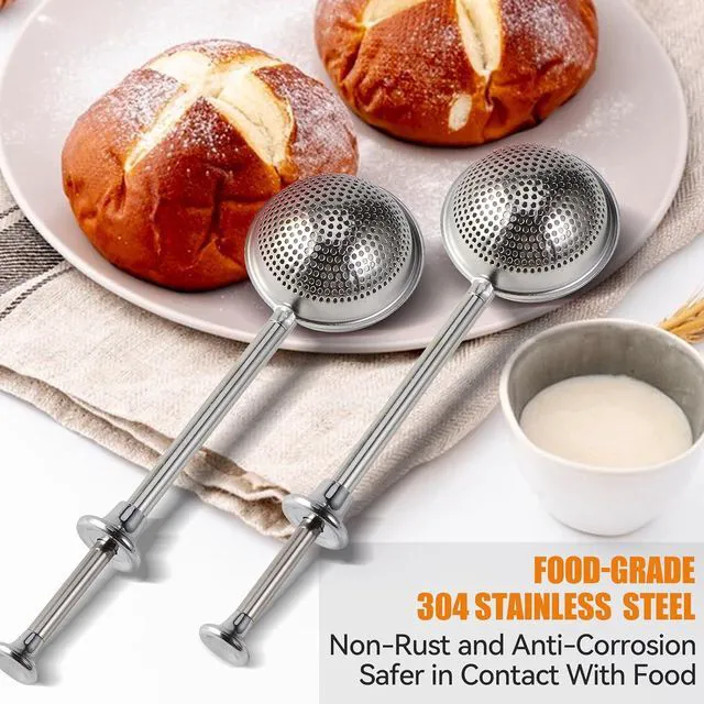 Alt view image 6 of 7 - Flour Duster for Baking, 1 PCS Flour Sifter for Baking Powdered Sugar Shaker Duster, 304 Stainless Steel Dusting Wand Sprinkler and ToolsSpices and Tea Strainers (1)