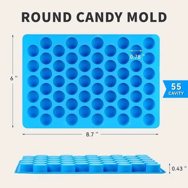 Alt view image 2 of 7 - Puyeipt Silicone Gummy Candy Molds, 4 Pack, 220 Cavities