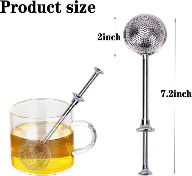 Alt view image 2 of 6 - 2 Pack Flour Duster for Baking Stainless Steel Powdered Sugar Shaker Wand, One-Handed Operation, Cocoa & Spice Sifter for Desserts and Tea