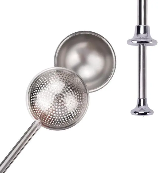 Alt view image 6 of 6 - 2 Pack Flour Duster for Baking Stainless Steel Powdered Sugar Shaker Wand, One-Handed Operation, Cocoa & Spice Sifter for Desserts and Tea