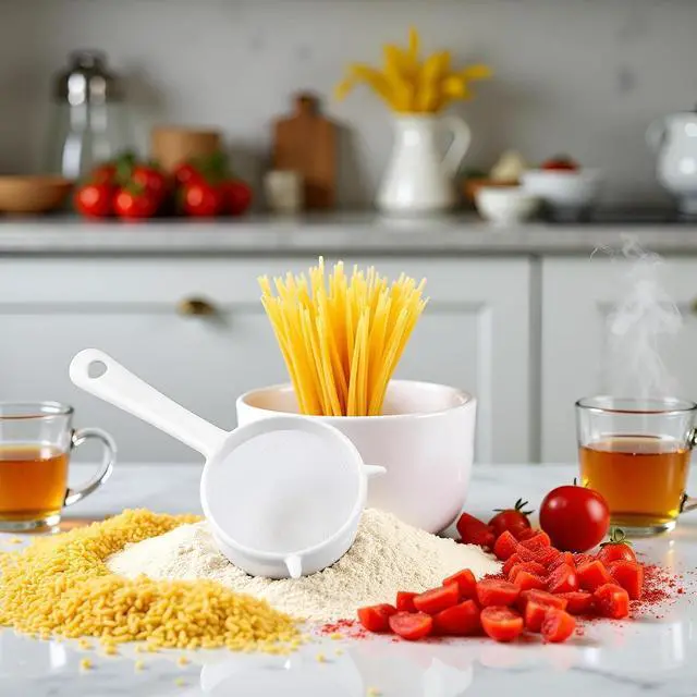 Alt view image 6 of 7 - Small White Mesh Kitchen Sifter - Plastic Mesh Strainers Sieve,Colanders and Sieve with Handle for Tea Pasta Flour Rice Fruits Vegetable, Food Strainers