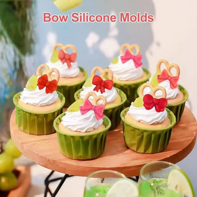 Alt view image 2 of 7 - Bow Chocolate Mold, 2-Pack Small Bow Candy Molds 76 Cavities