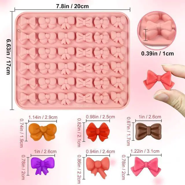 Alt view image 3 of 7 - Bow Chocolate Mold, 2-Pack Small Bow Candy Molds 76 Cavities