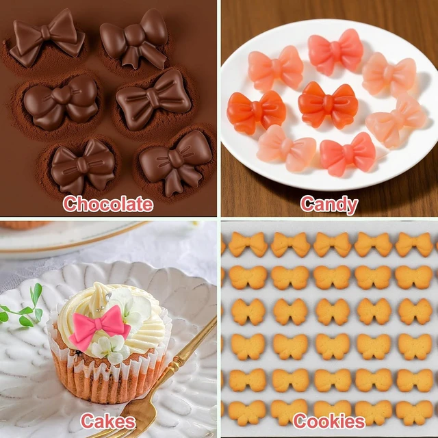 Alt view image 4 of 7 - Bow Chocolate Mold, 2-Pack Small Bow Candy Molds 76 Cavities