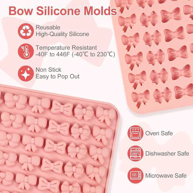 Alt view image 5 of 7 - Bow Chocolate Mold, 2-Pack Small Bow Candy Molds 76 Cavities